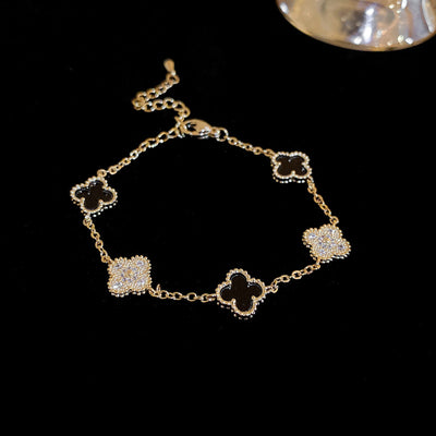 Zircon Flower  Pearl Bracelet