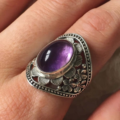 🔥Last Day 49% OFF🎁Purple Gemstone Flower Ring