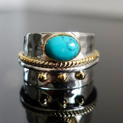 🔥Last Day 49% OFF🎁Turquoise Wide Band Ring