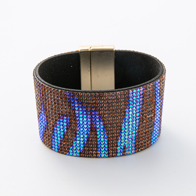 Crushed Stone Rice Bead Leather Bracelet