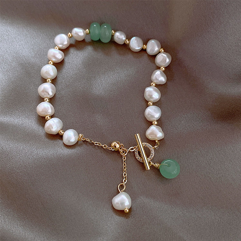 Baroque Freshwater Pearl Zircon Bracelet
