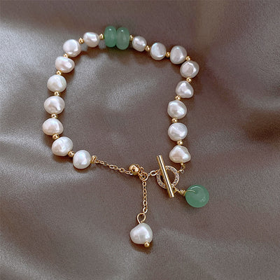 Baroque Freshwater Pearl Zircon Bracelet