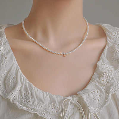 Retro Round Bead Pearl Necklace