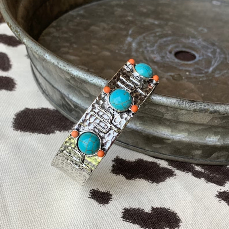 Cactus Turquoise Open Bracelet