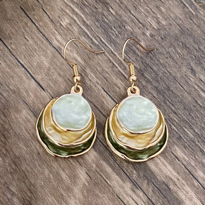 Bohemian Triple Circle Hollowed Out Three Dimensional Dangle Earrings