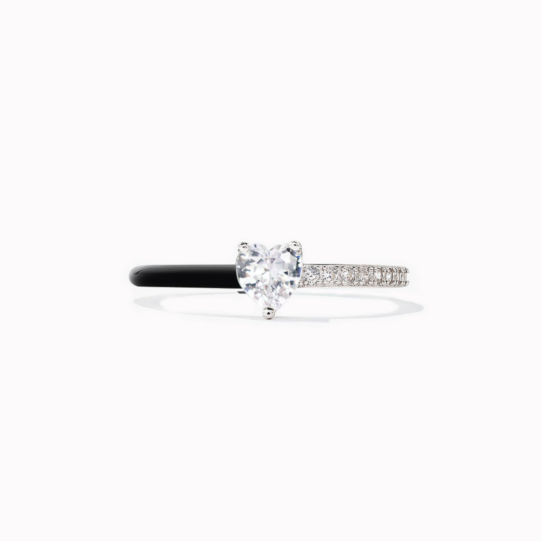 I'm Choosing My Peace Black Enamel Ring