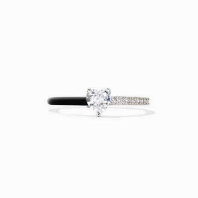 I'm Choosing My Peace Black Enamel Ring