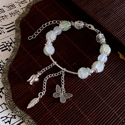 Green  Butterfly Flower Leaf Bracelet