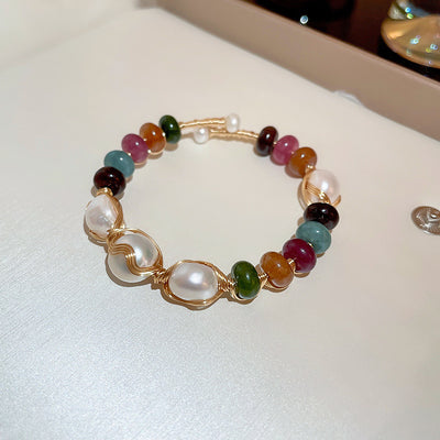 Baroque Freshwater Pearl Zircon Bracelet