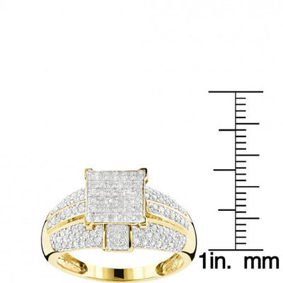 Square Inlaid Zircon Ring