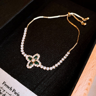 Zircon Flower Adjustable Bracelet
