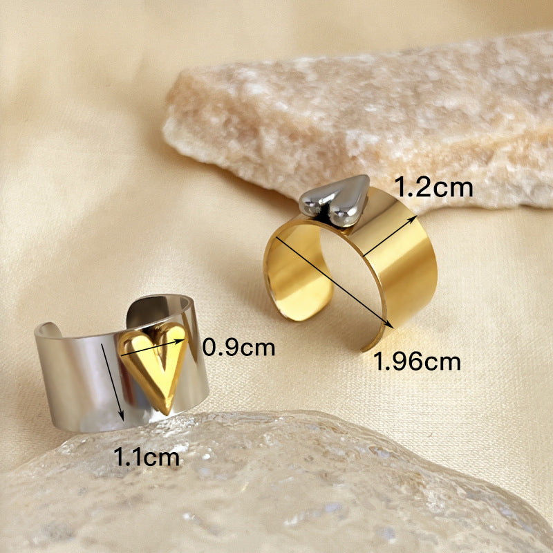 Retro Heart-shaped Open Ring