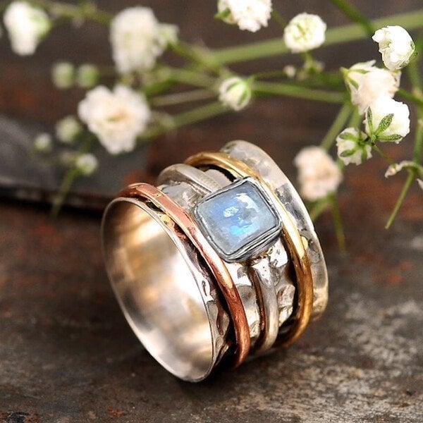🔥Last Day 49% OFF🎁Chunky Moonstone Meditation Ring