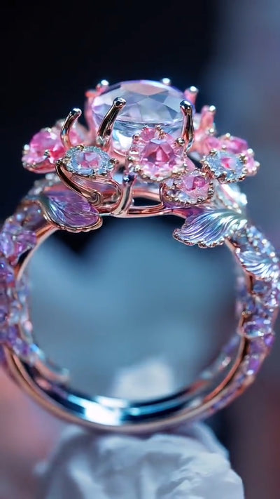 Dreamy Flower - cluster Gemstone Ring: A Dream Blooming on Your Fingertip