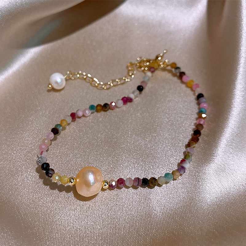 Baroque Freshwater Pearl Zircon Bracelet