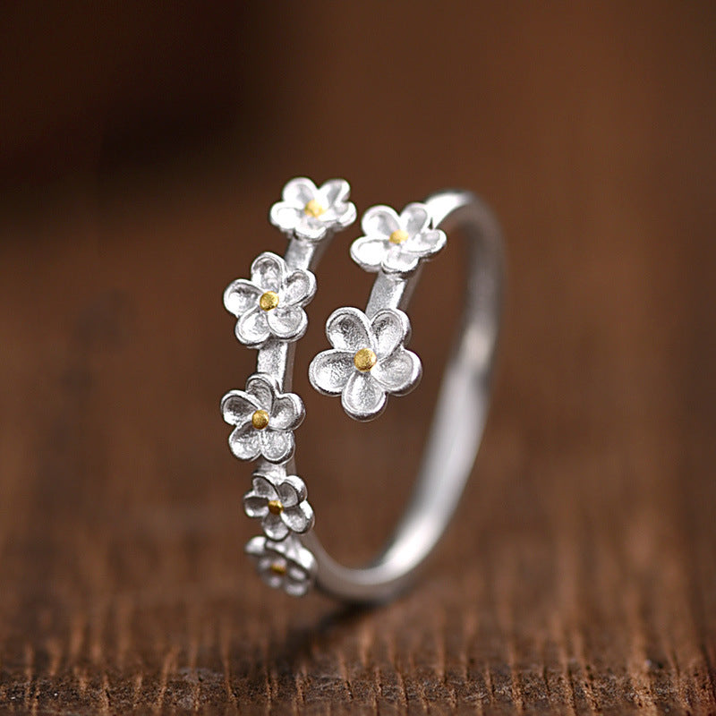 Pure White Plum Blossom Ring