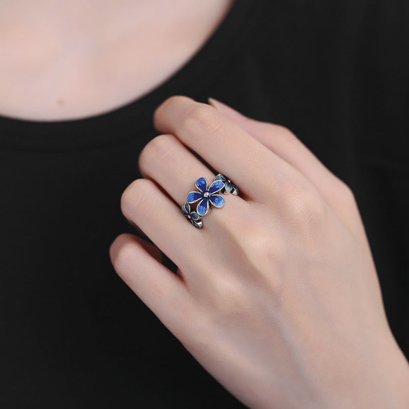 Cloisonn e Enamel Flower Rin