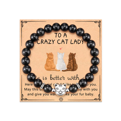 Nature Stone Bracelet Crazy Cat Lady Gifts