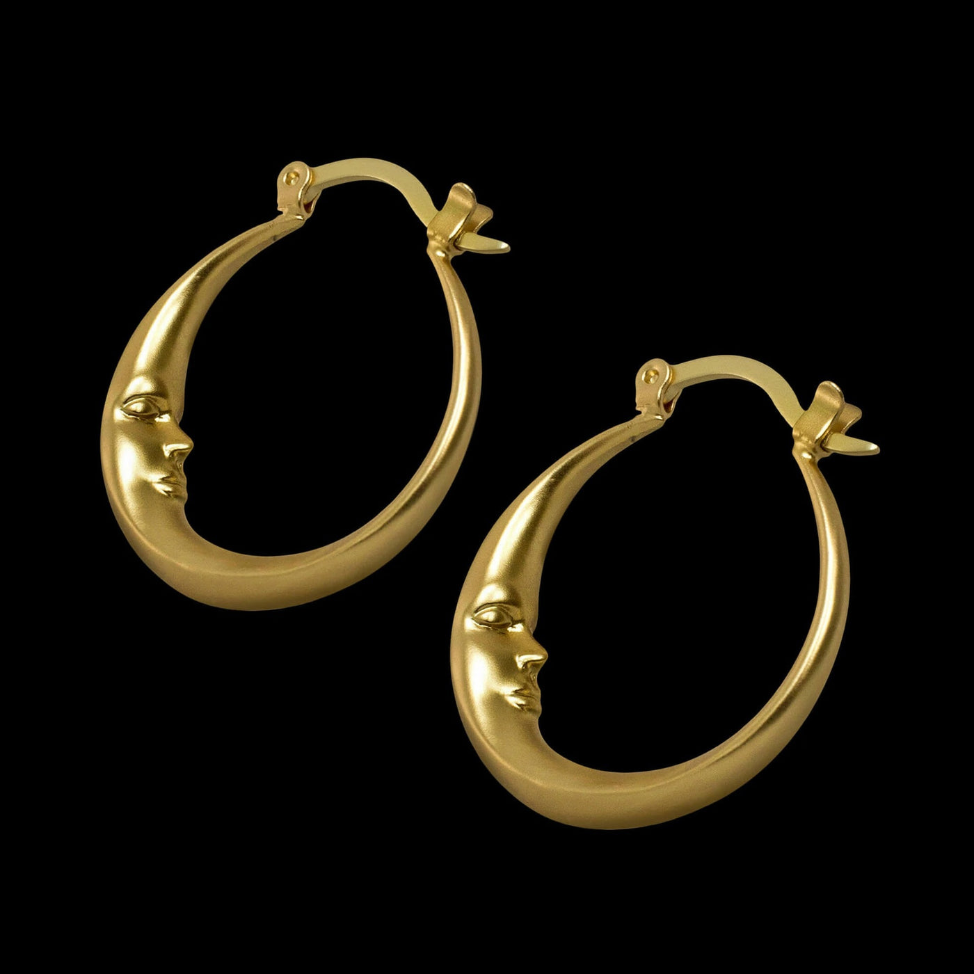 Minimalist Oval Moon Earrings