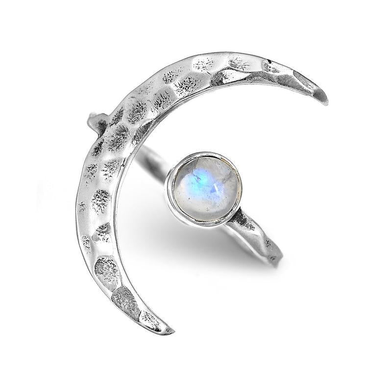 Vintage Sun Moon Open Ring