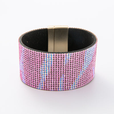 Crushed Stone Rice Bead Leather Bracelet