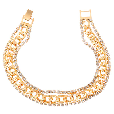 Three-layer Rhinestone  Chain Bracelet