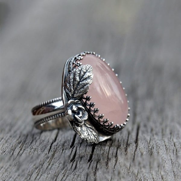 🔥Last Day 49% OFF🎁Retro Rose Pink Crystal Ring