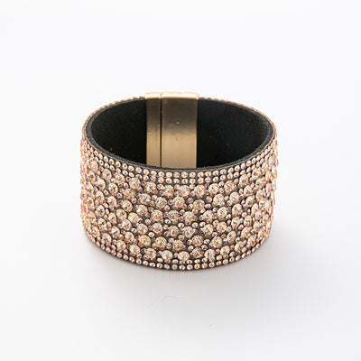 Crushed Stone Rice Bead Leather Bracelet