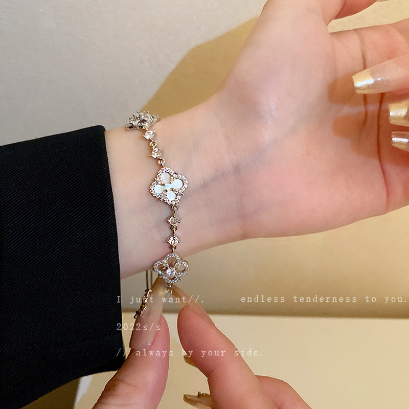 Zircon Flower Tassel Bracelet