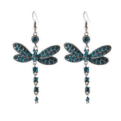 Clocs Gwehydd yr Iâr Hynafol Lliw Las gyda Strwythurau Rhinestone wedi'u Gwneud yn yr Wyneb.