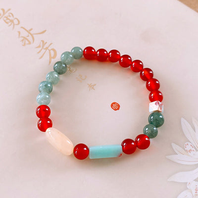 Red  Stone Bead Bracelet