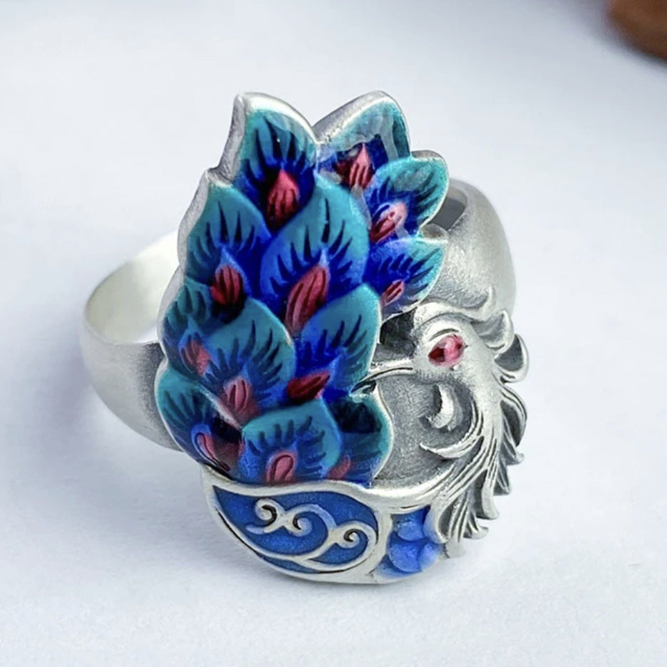 Enamel Phoenix Ring