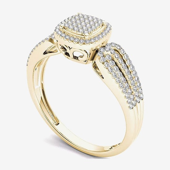 Square Inlaid Zircon Ring