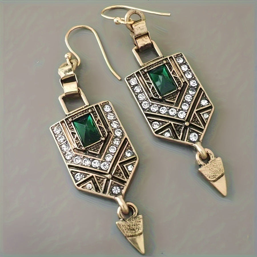 Vintage Emerald Zircon Earrings