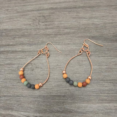 Colorful Natural Stone Droplet Shaped Earrings