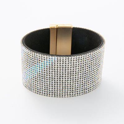 Crushed Stone Rice Bead Leather Bracelet
