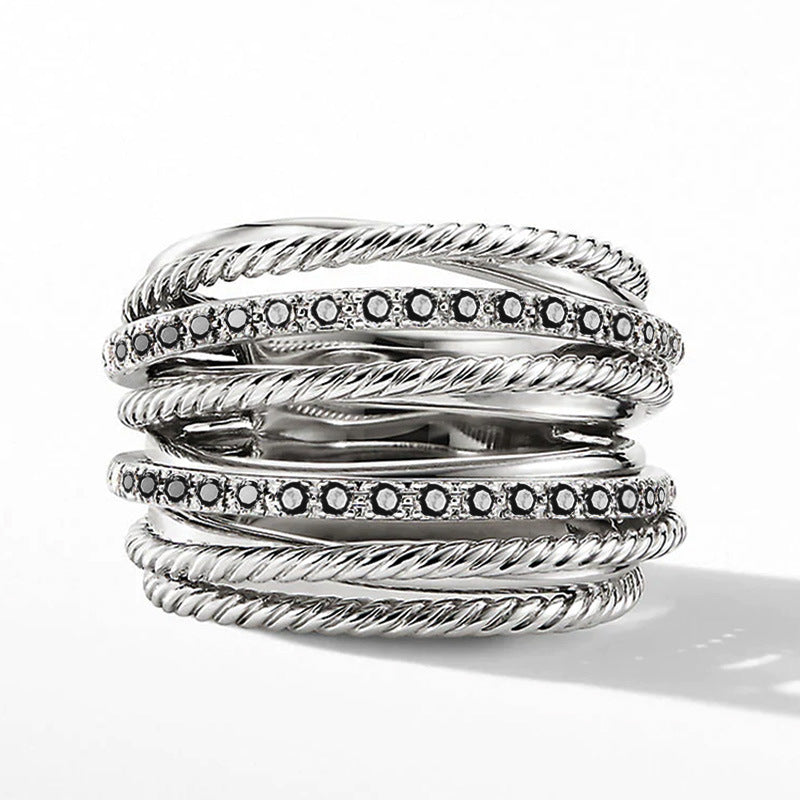 Creative Cross Zircon Ring