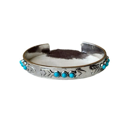 Arrow Pattern Turquoise Open Bracelet