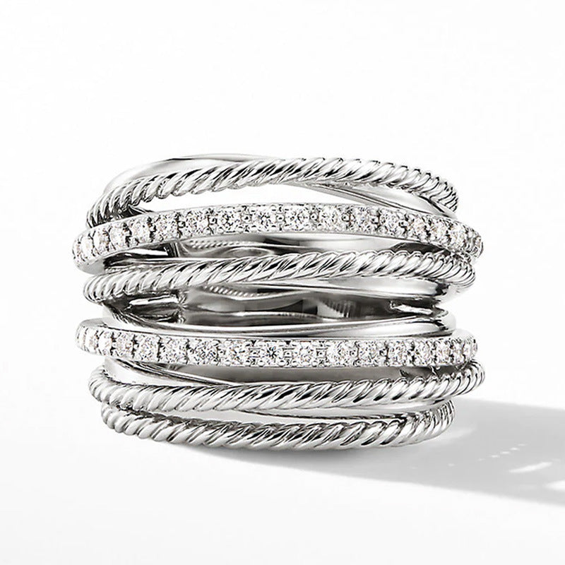 Creative Cross Zircon Ring