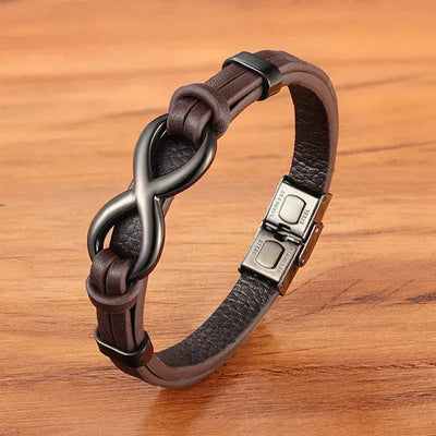 🎁 Diwrnod Olaf 70%--🔥 - Cofiwch Pwy Ydych Chi'n Frenin a Chreu’ch Coron yn Dda Infinity Leather Bracelet