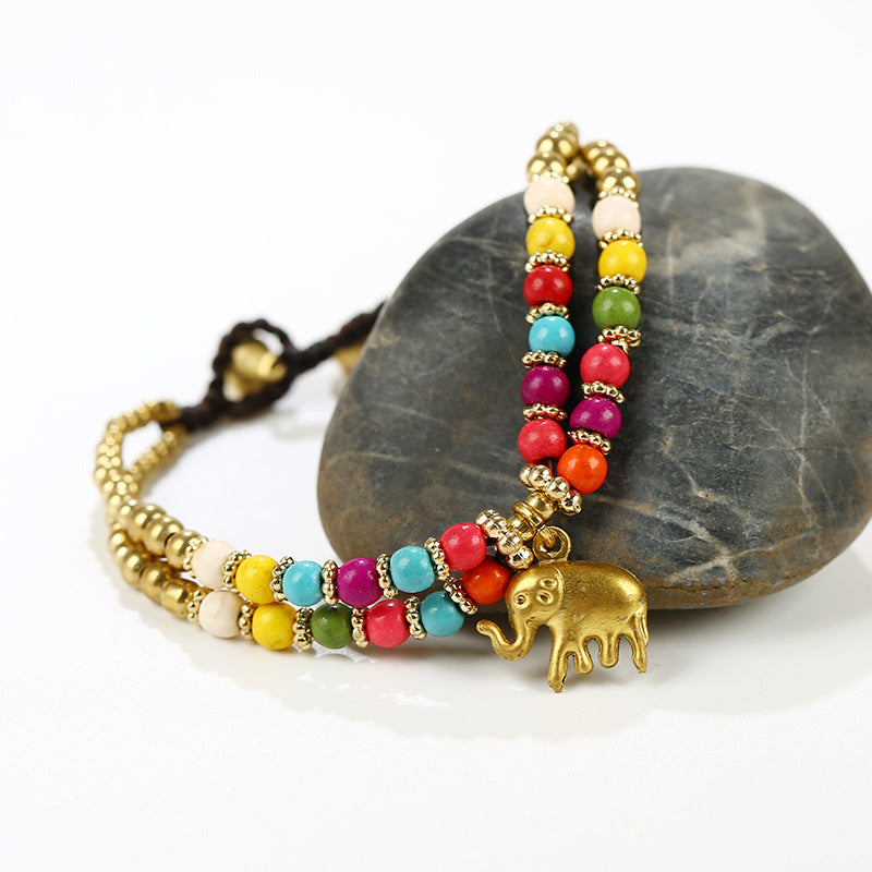 Retro Animal Handmade Woven Turquoise Bracelet