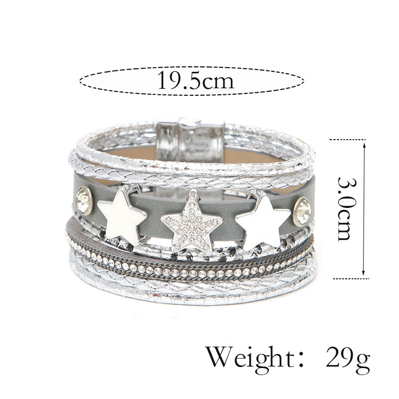 Multi-layer Leather  Buckle  Bracelet