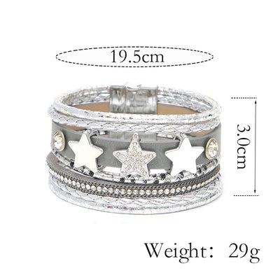 Multi-layer Leather  Buckle  Bracelet