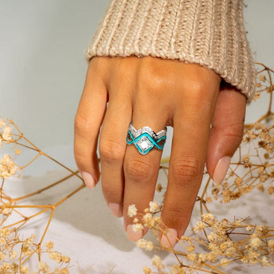 The Ocean Wave: 2-Piece Set Ring - S925 Sterling Silver