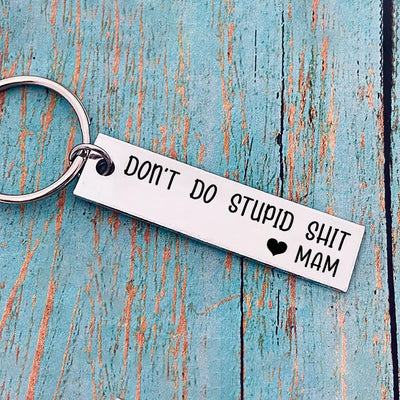 Don't Do Stupid Funny Keychain Gift Box Set for Son and Daughter