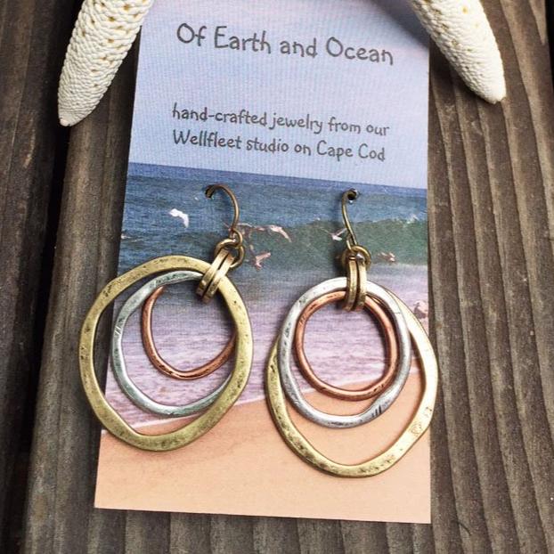 Vintage Gold & Silver Circles Earrings