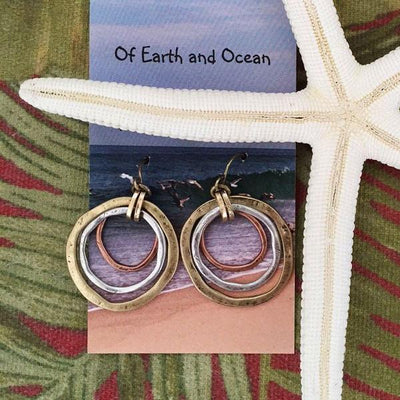 Vintage Gold & Silver Circles Earrings