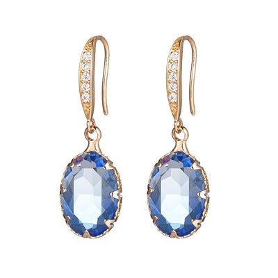 Elliptical gemstone earrings
