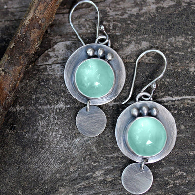 Retro Geometric Disc Earrings