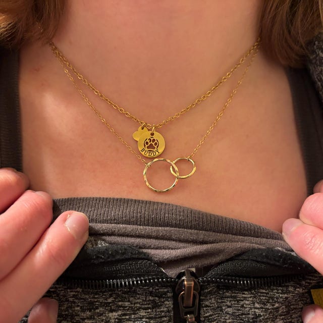 Personalized Rainbow Bridge Paw Necklace